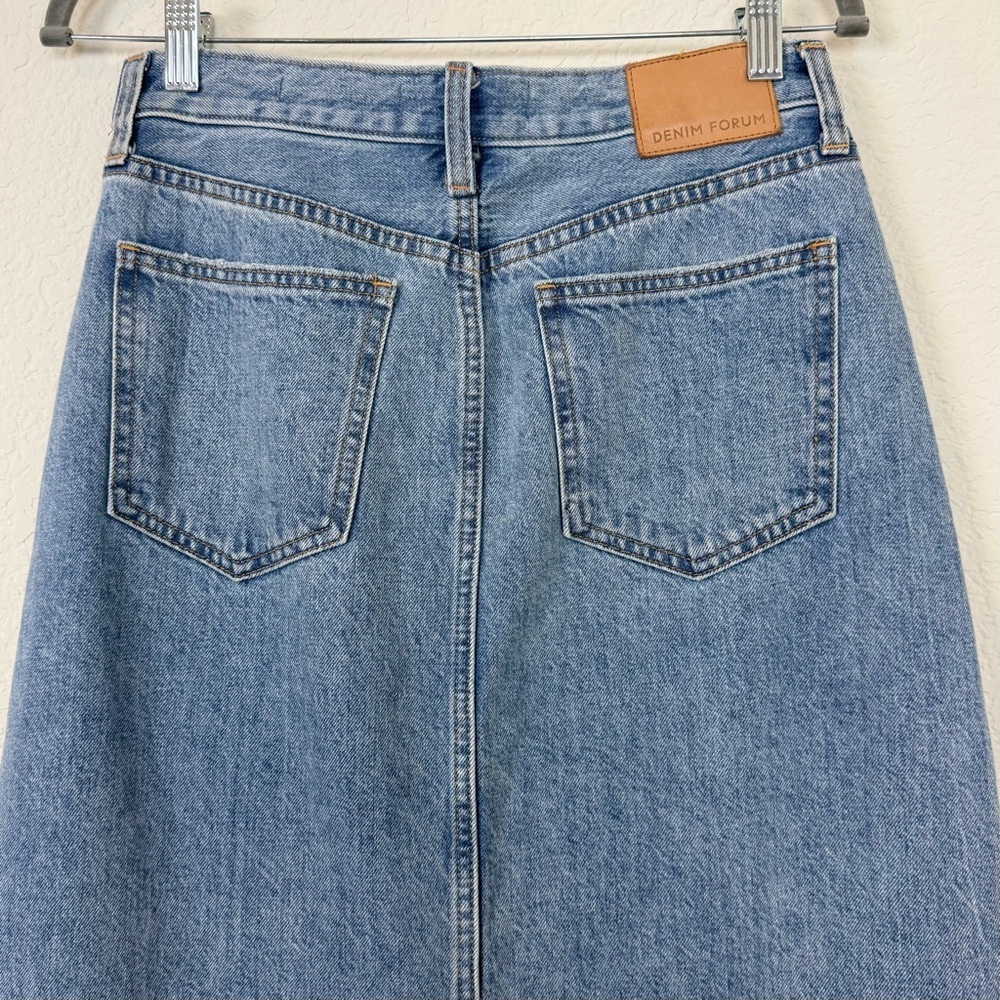 Aritzia Denim Forum The Nina High-Rise Maxi Slim Denim Skirt Size 27 - Picture 7 of 12